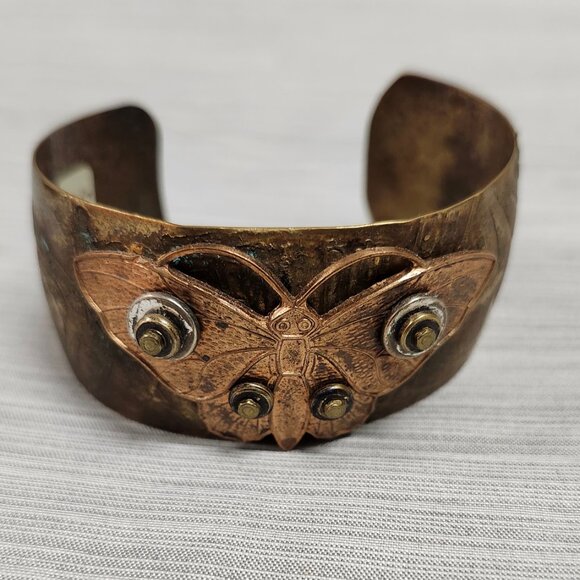 Artist Jewelry - Hand Made Steam punk Copper Cuff Bracelet
